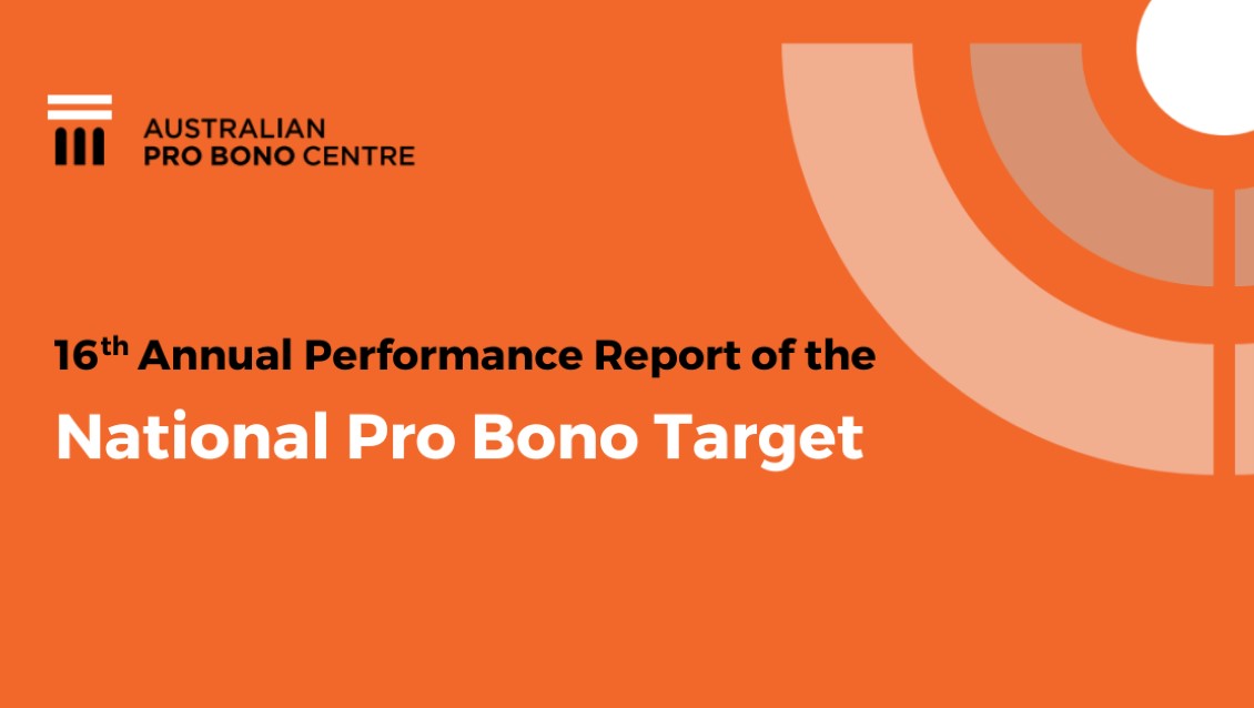 16th Performance Report of the National Pro Bono Target